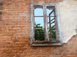 Old wooden window.

