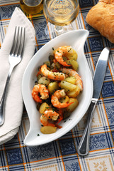 Gamberi con le patate - Secondi di pesce