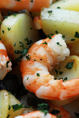 Gamberi con le patate - Secondi di pesce