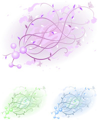 Fototapeta na wymiar molecules of life floral backdrop in pastel colours
