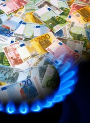 EURO notes and gas stove © brozova
