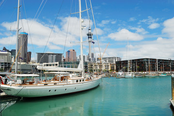Fototapeta premium Yacht at Auckland habor, New Zealand