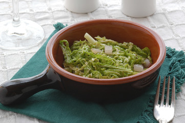 Verze in padella con pancetta - Contorni - Cucina del Veneto
