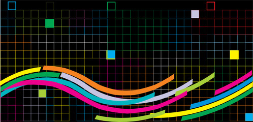 Wave on small squares. Bacgkround abstract