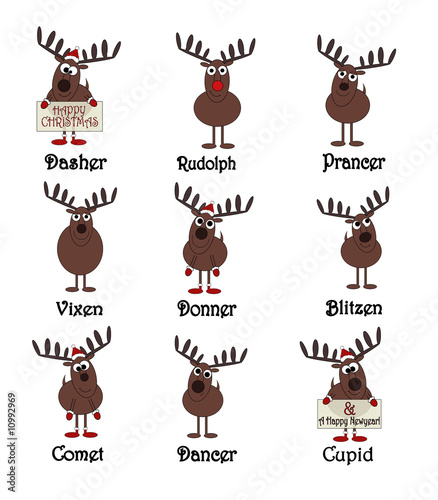 All Nine Reindeers With Names - Isolated On White" Stock photo and ... All Nine Reindeers With Names - Isolated On White" Stock photo and ...