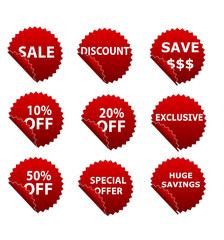 set of modern sale tags