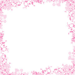 Obraz na płótnie Canvas Pink foliage border on white