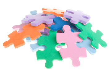 heap of puzzle blocks