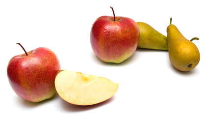 green pears and red apples