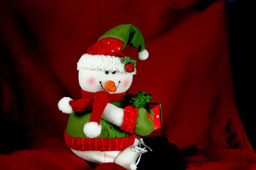 snowman with gift