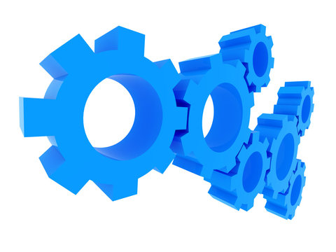 3D gears. Teamwork concept.