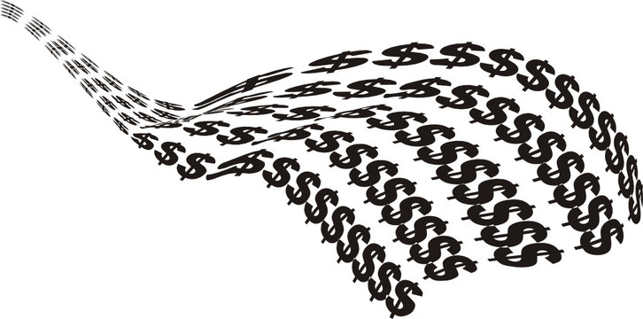 ola de dinero en vectores