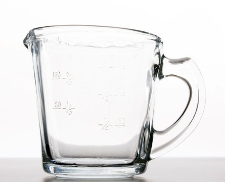 A glass measuring cup