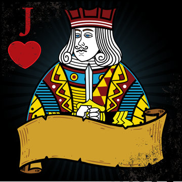 Jack of Hearts with banner tattoo style illustration