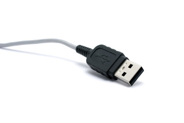 USB connector with shadow isolated on white background.