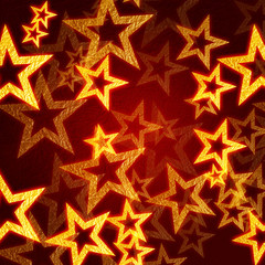 golden stars in red background