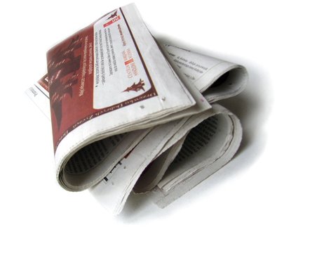 Isolated newspaper