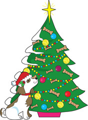 Naklejka premium Doggie Christmas Tree