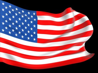 Fototapeta premium American flag with folds and ripples