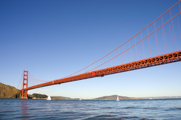 Golden gate bridge from the Pacific ocean