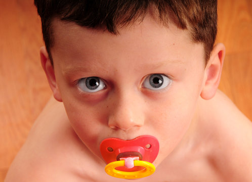 Toddler Boy With Pacifier