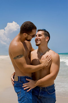 Gay men at the beach