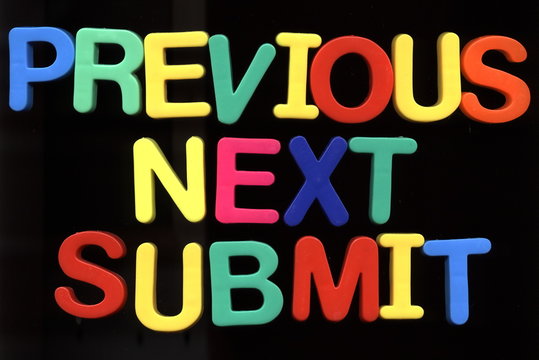 previous, next, submit,