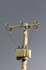 Obraz premium high voltage overhead power cables
