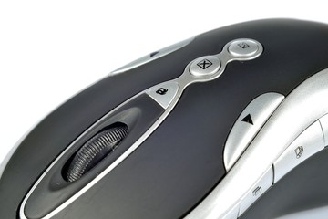 Closeup of mouse wheel and additional buttons