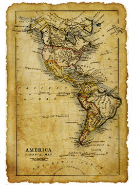 ancient map of  Usa