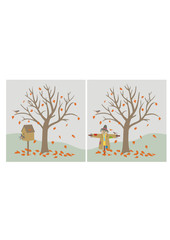 autumn scene, vector illustrations