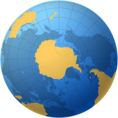 Globe over the South Pole -  Antarctica