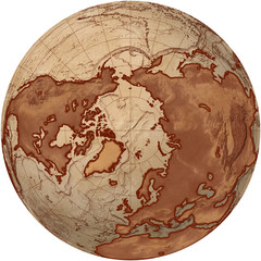 Globe over the North Pole