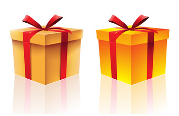 2 gift boxes isolated on a white background