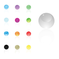 glossy shiny gel buttons ,sphere vector icon