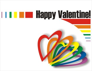 Valentine card in gay flag colors