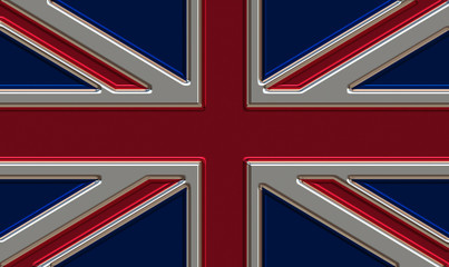 3d uk union flag in colourful foil texture