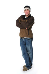 Portrait of teen boy standing and smiling