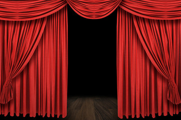 Large red curtain stage