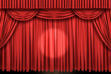 Large red curtain stage