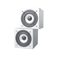 Two loudspeakers facing one to another