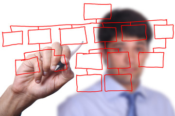 young engineer showing theory of relativity