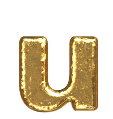 Golden font. Letter 'u'.Lower case.
