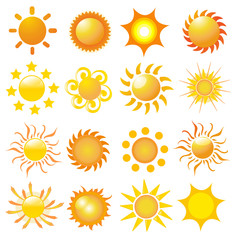 set of sun vector