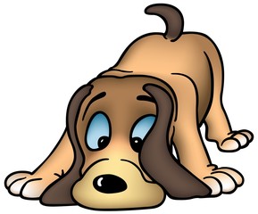Sniffing Dog - colored cartoon illustration