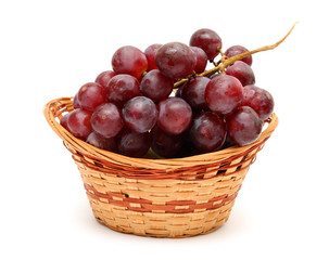 wet grape berry bunch in basket