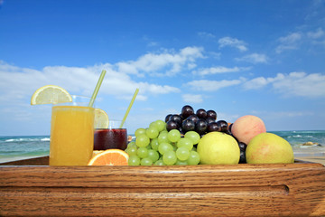 Two glasses with fruit juices