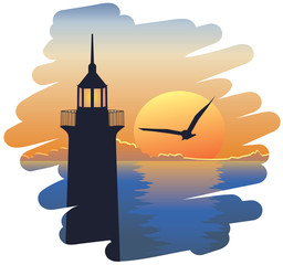 Lighthouse at sunset