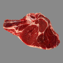 côte de boeuf sur fond gris