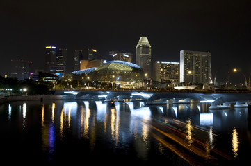 Obraz premium beautiful night view of Singapore buildings
